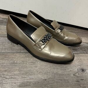Donald J. Pliner Leezasp metallic champagne Patent Leather Loafers 8M